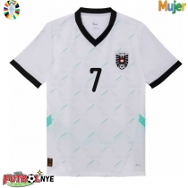 Camiseta Austria Marko Arnautovic #7 Visitante Equipación para mujer Eurocopa 2024 manga corta